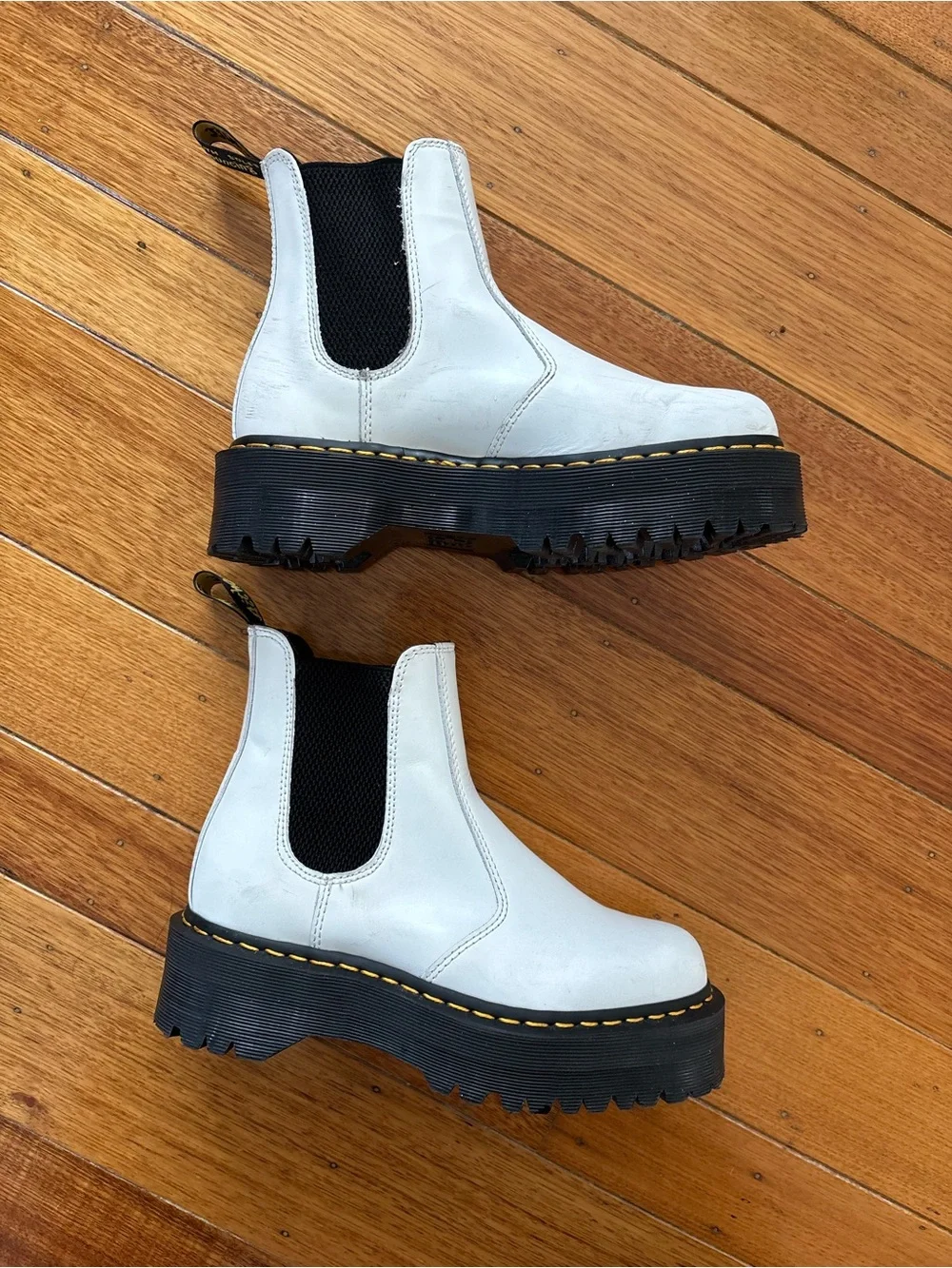 White platform Doc Martens Quad Chelsea